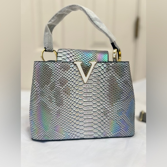 Handbags - Silver Iridescent Satchel